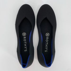 Rothy’s The Flat Black Solid Round Toe Knit Shoes